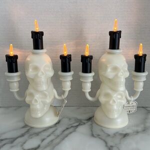COPY - Target Bullseye 2023 - NWT - 2 Skull Candelabras w/Flameless LED Candles
